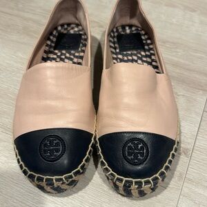 Tory Burch Pink and Black Espadrilles
